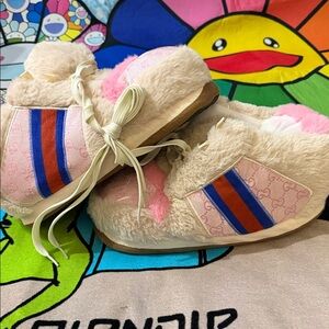 Unisex Plush Sneaker Slippers, Comfy Warm Fluffy Soft Home Slippers Indoor